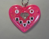 CUSTOM Personalized Pendant - Your Name surrounded by glitter