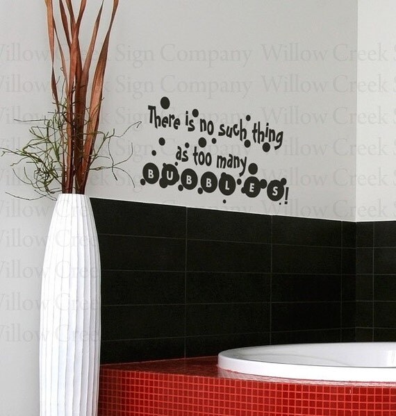 Bubbles Bathroom Vinyl Wall Lettering Words by willowcreeksigns