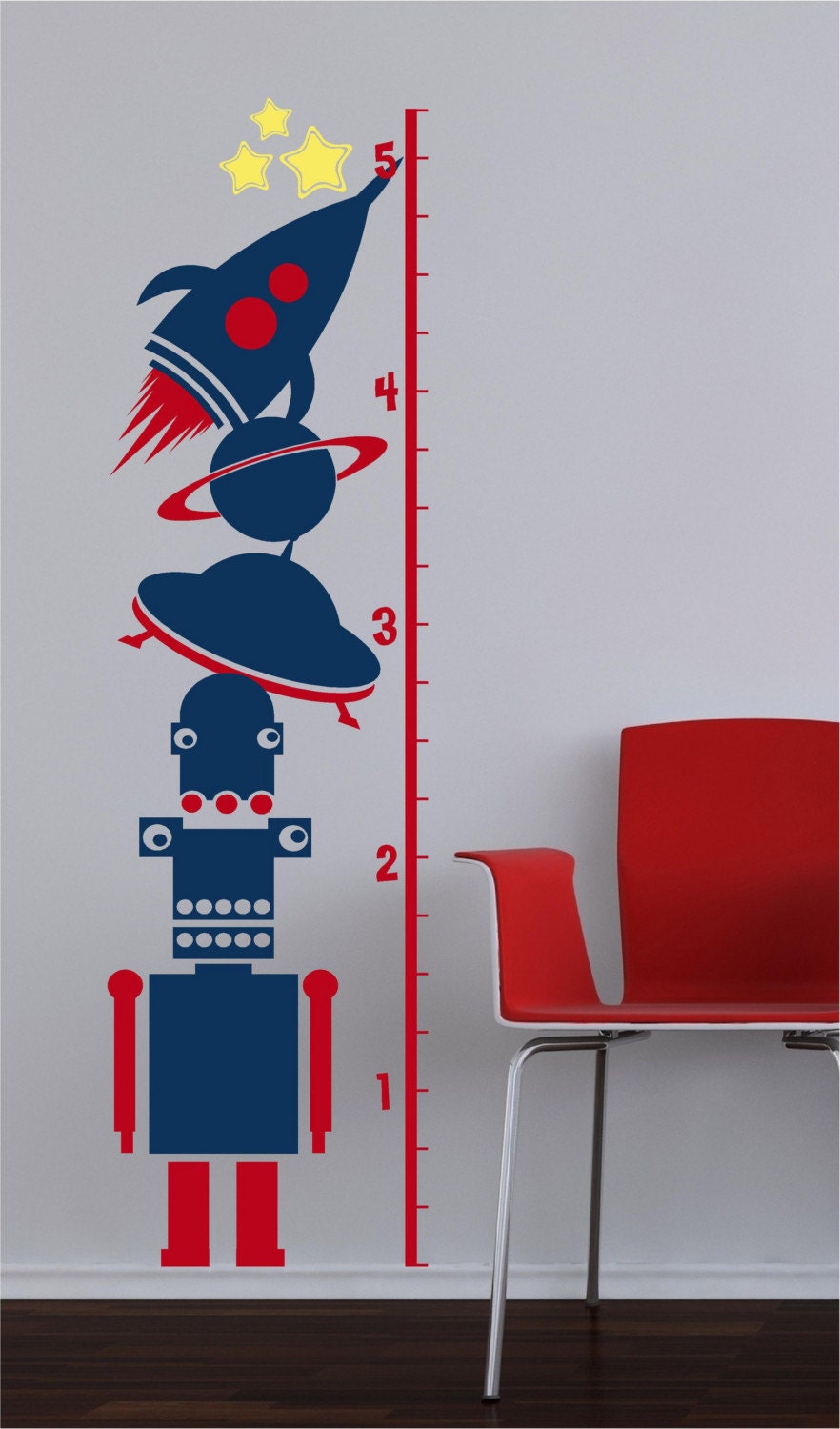 62.5x17 Growth Chart Space Ship Alien Start Outer Space soar Moon Vinyl Decor Wall Lettering Words Quotes Decals Art Custom Willow Creek Signs