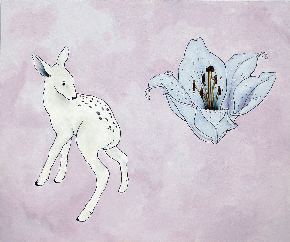 HALF PRICE - White Fawn Lily - Original Painting - 20x24