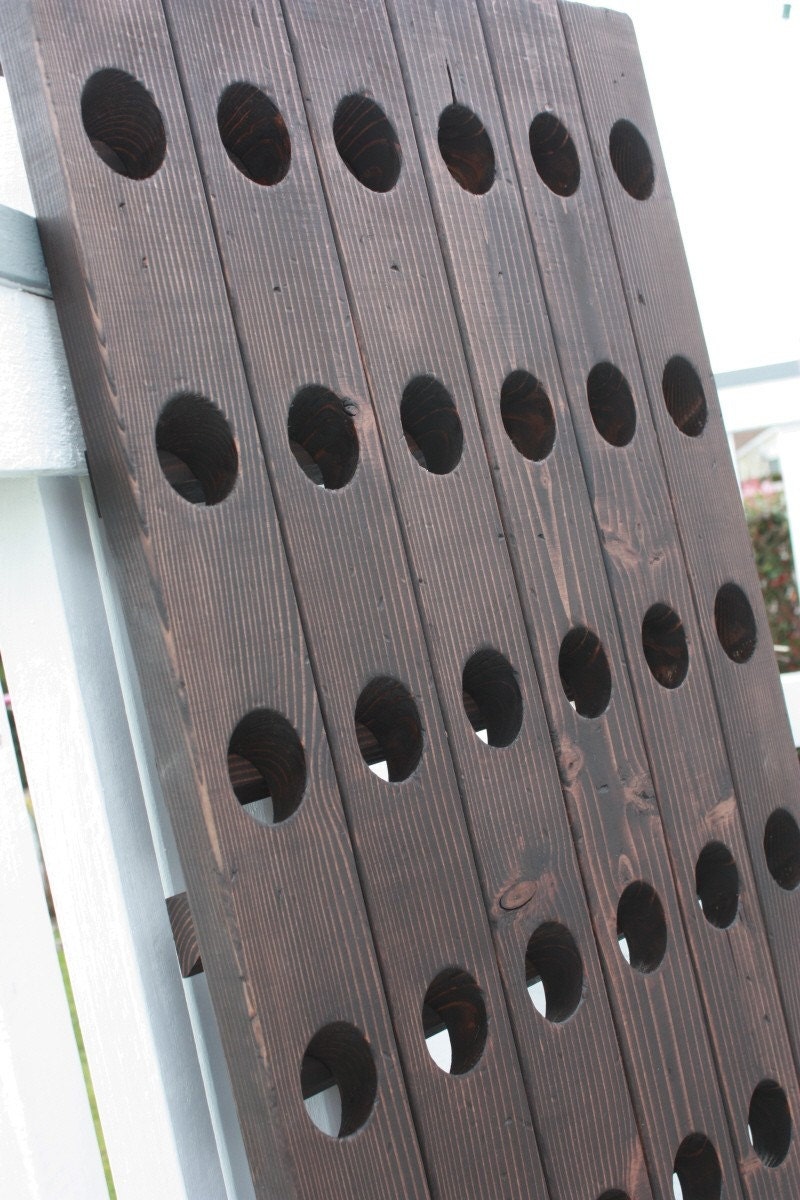 Reproduction Antique Riddling Rack - 36 Bottle - VERTICAL - KONA Finish