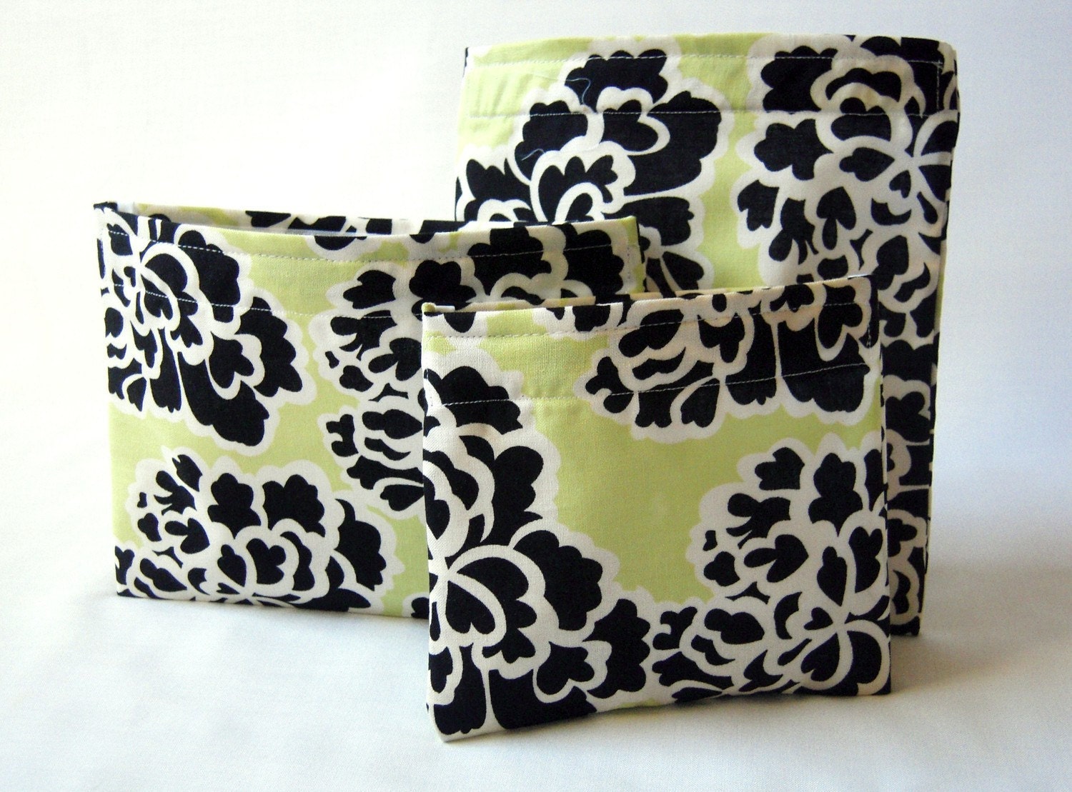 Reusable Sandwich and Reusable Snack Bags - Set of 3 Reusable Lunch Bags - Poppies Poppies Poppies- Eco Friendly