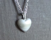 Mother's day Necklace Tiny Puffy Heart   Love in sterling silver Gift for Her Women Holidays  for her spring mother's day