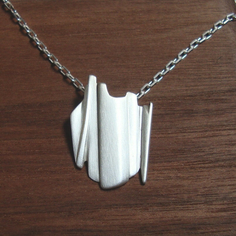 Necklace Geometric Jewelry Abstract sterling silver Faceted Modern Holidays Gift Women Mother  for her spring mother's day