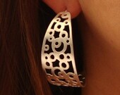Earrings Large Bubble Circle Hoop sterling silver Gift for Her Jewelry  women party anniversary birthday present spring mother's day