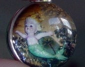 Captured Mermaid Silver Bubble Charm