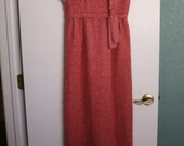 Vintage Tailored Pink and Gold Sheath Dress