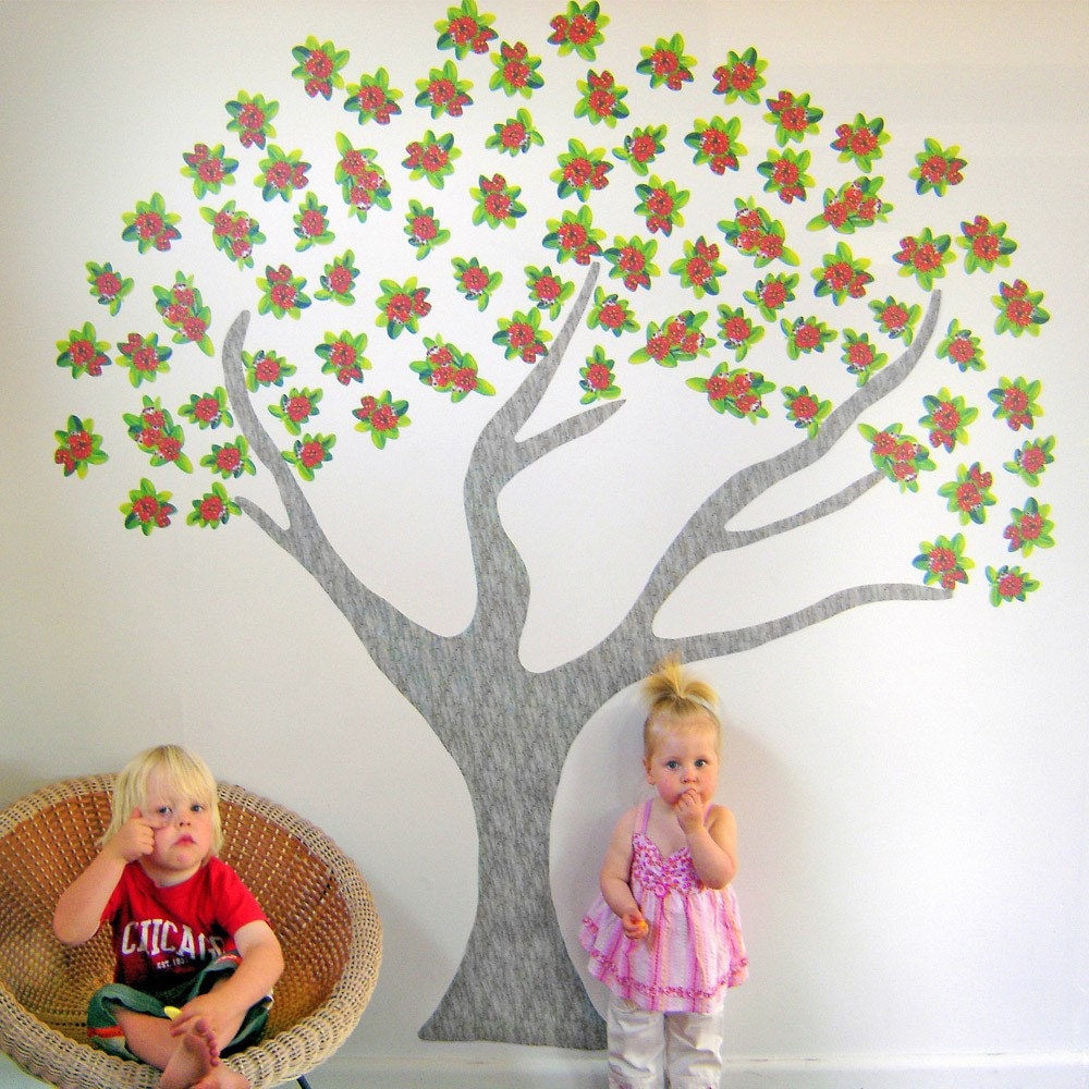 CHRISTMAS TREE- Pohutukawa  (New Zealand native) - Wall stickers fabric reusable decals -