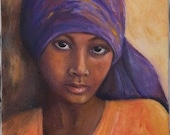 Beautiful girl  figureative print The Gaze 8 x 10 print of my oil painting