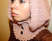Instant download - Crochet PATTERN (pdf file) - Ladies Hat Hoodie