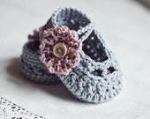 Instant download - Baby Booties Crochet PATTERN (pdf file) - Old Rose Baby Booties