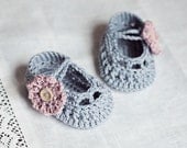 Instant download - Baby Booties Crochet PATTERN (pdf file) - Old Rose Baby Booties