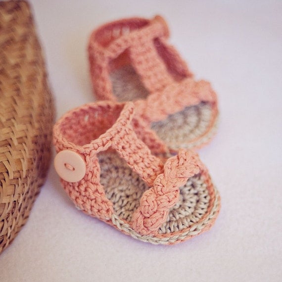 Instant download - Baby Booties Crochet PATTERN (pdf file) - Braided Gladiator Sandals