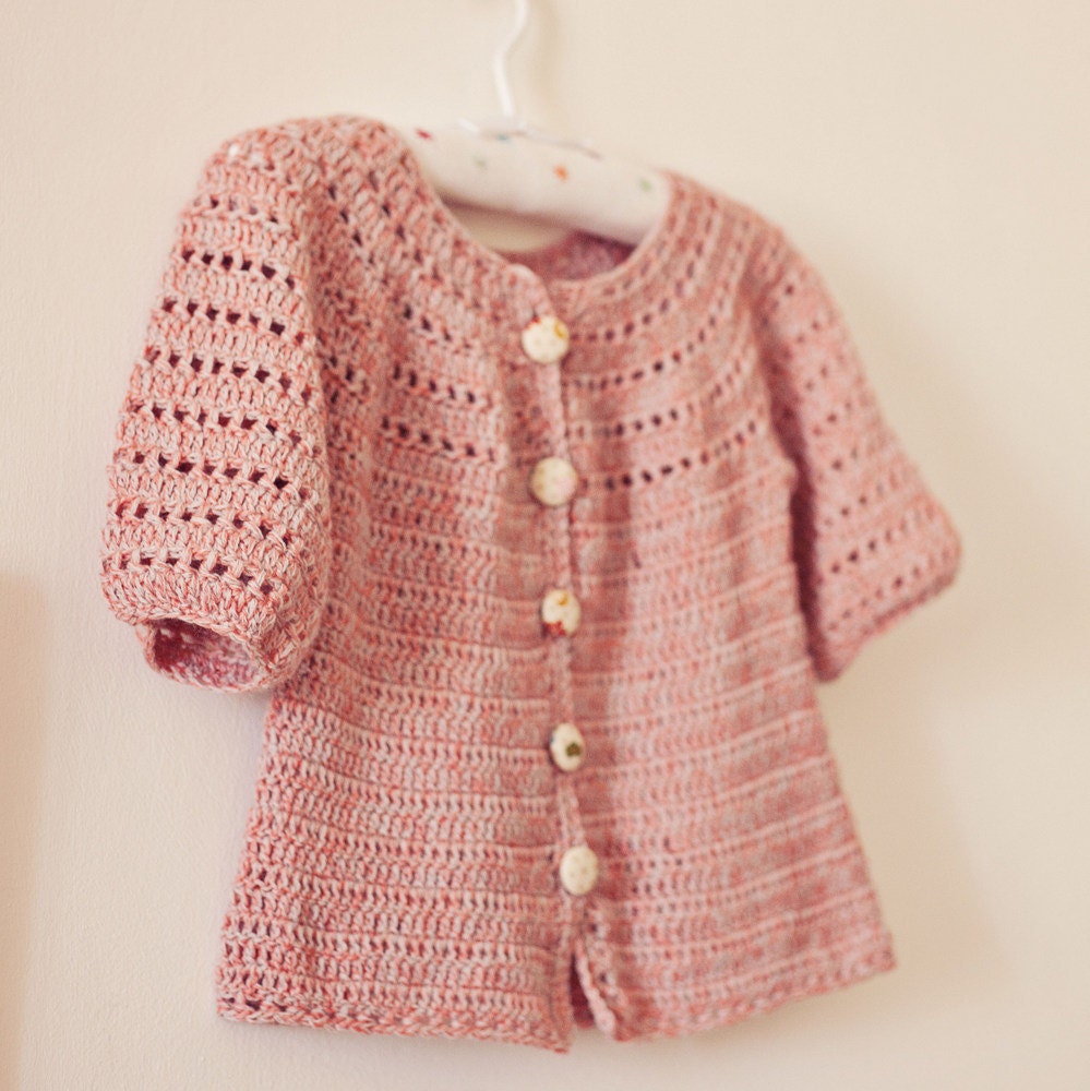 Instant download - Crochet Cardigan PATTERN (pdf file) - Sophie's Cardigan (sizes from 6months up to 5 years)
