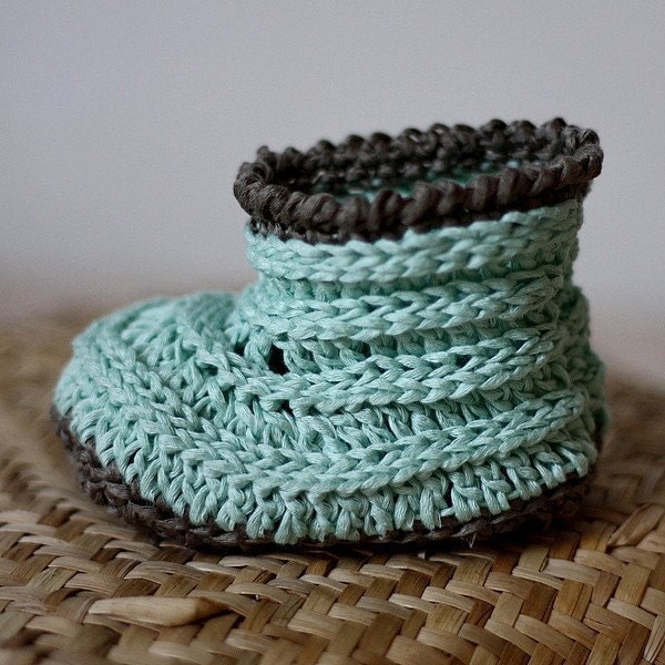 Instant download - Baby Booties Crochet PATTERN (pdf file) - Knit-look Baby Boots