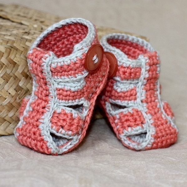 Instant download - Crochet PATTERN for baby booties (pdf file) - Double Sole Baby Sandals