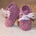 Instant download - Crochet PATTERN (pdf file) - Baby Ribbon Lace booties