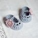 Instant download - Baby Booties Crochet PATTERN (pdf file) - Old Rose Baby Booties