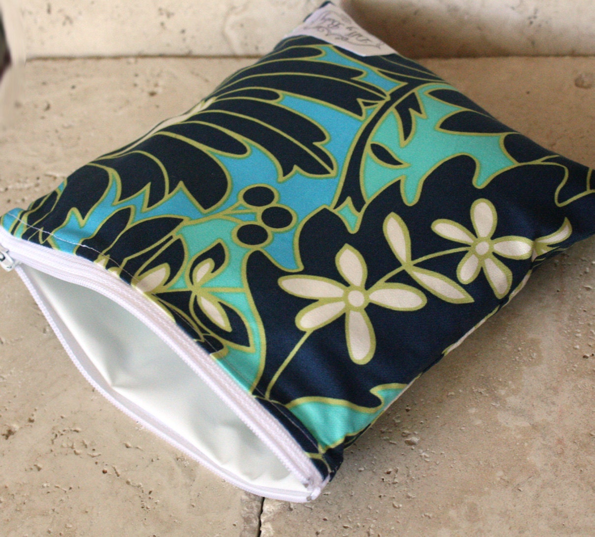 NEW - Eco Friendly - Sandwich Bag - Peacock  - Zip Closure - ZIPPERED Pouch