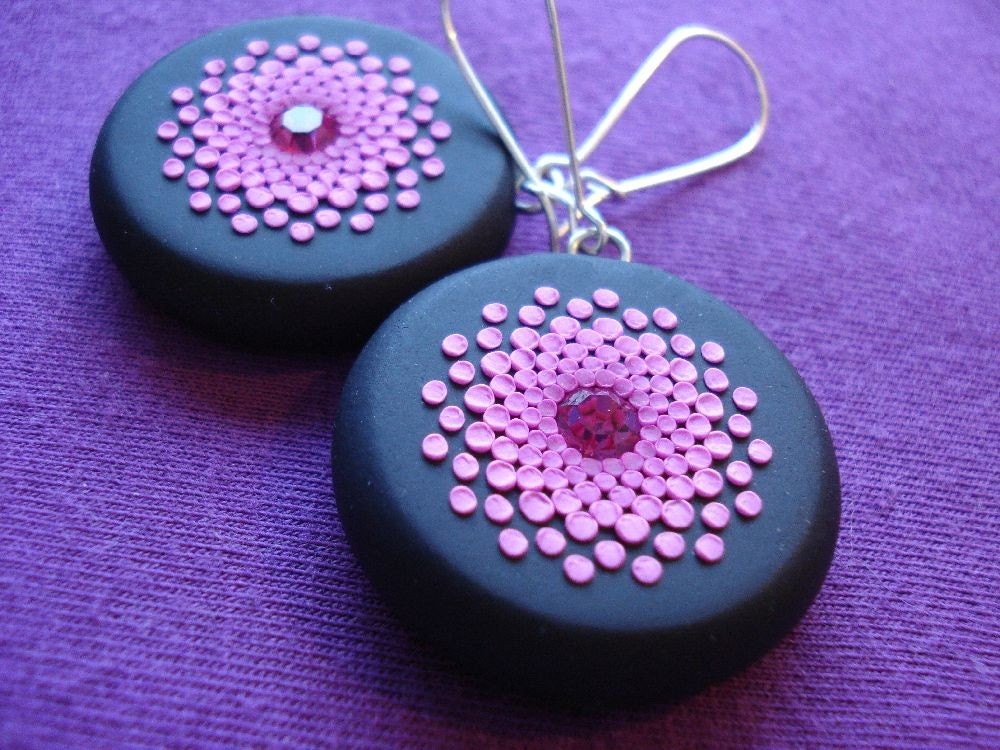 fuschia burst earrings