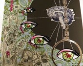 Hypnotique Illustration Collage with Glitter