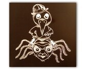 Death Crow Dandy Four Original Scratchboard Illustration
