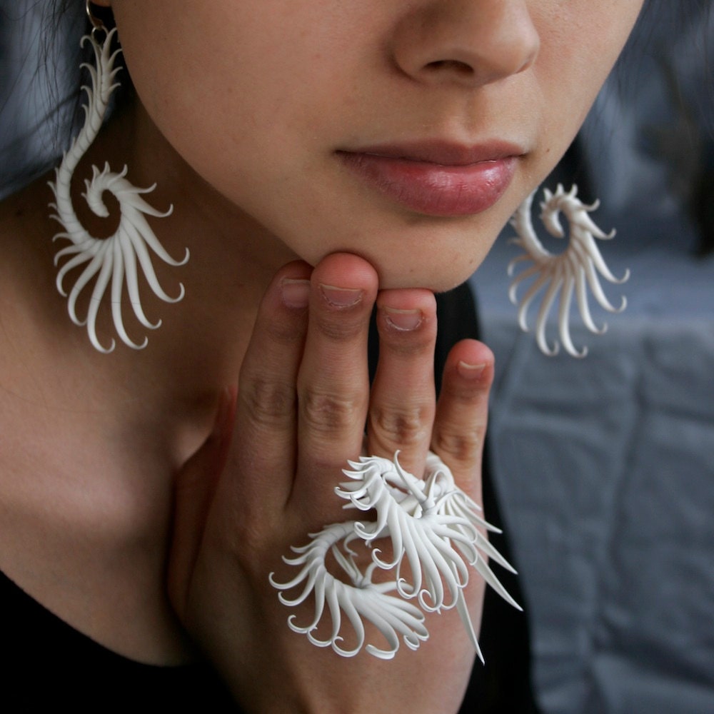 CUSTOM - Tchaikovsky Ring with soft white spikes