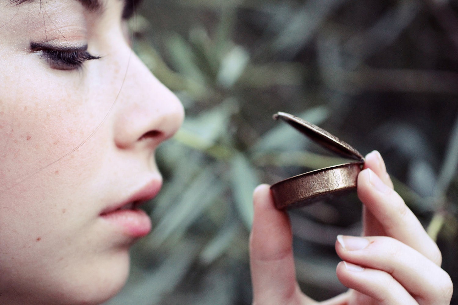 Solid Natural Perfume Compact in Womens Tapestry Oval Design - Nature Fragrance in a Victorian IInspired Case - Perfect for Travel