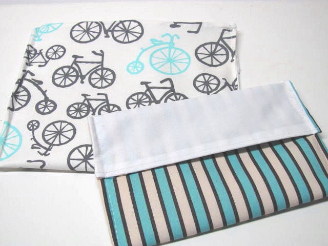 Sandwich Bag and Snack Bag Set ReUsable Eco Friendly Lunch Kit Bikes