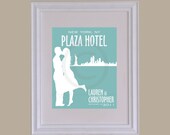Personalized Wedding & Skyline Silhouette Print, Wedding Keepsake Art Print, Style: East Side - 8 x 10