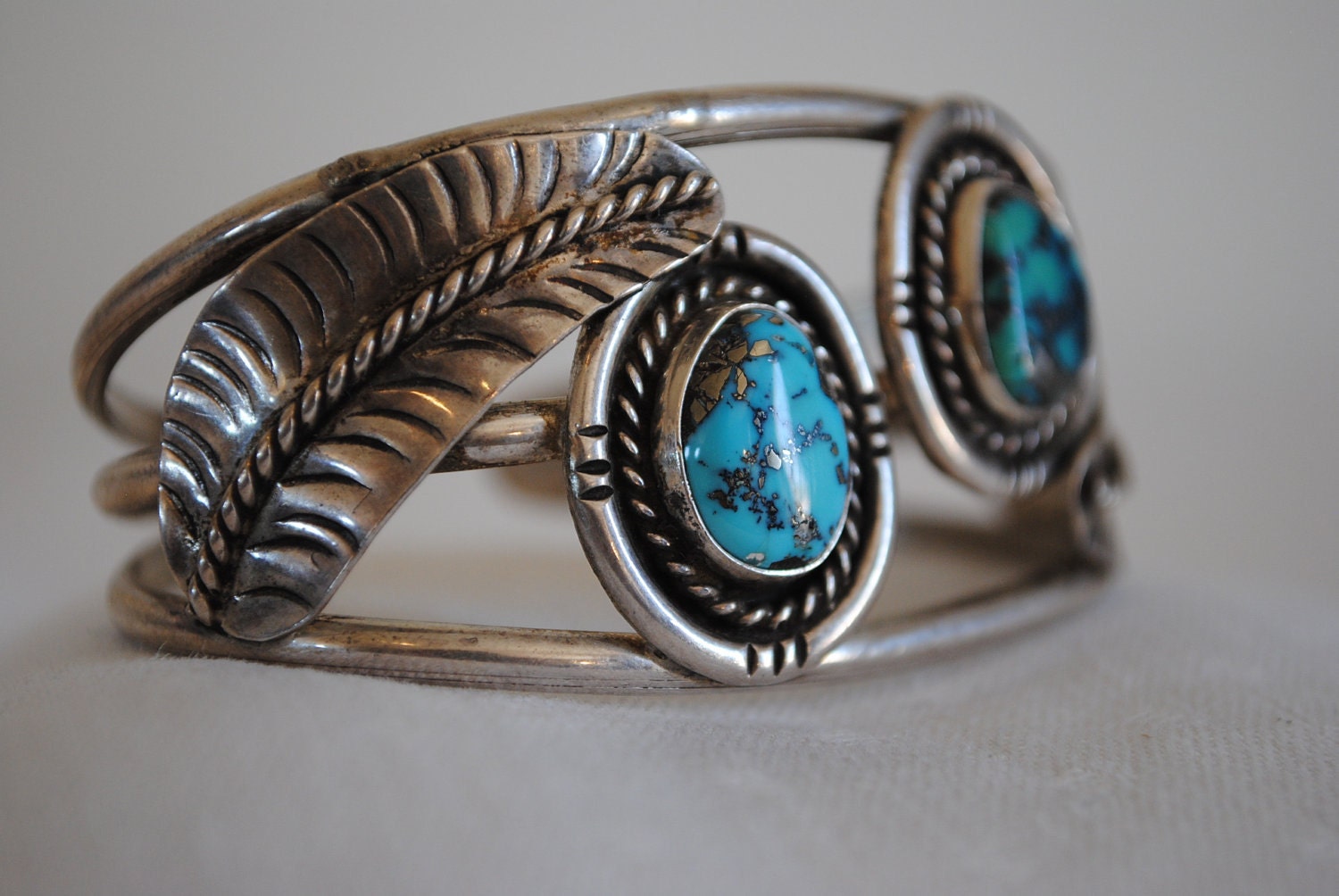 Vintage Silver and Turquoise Cuff Bracelet
