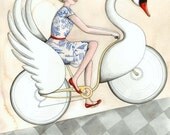 Girl With the Golden Swan Bike