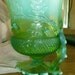Mosser Glass Green Opalescent Acorn Pattern Spooner