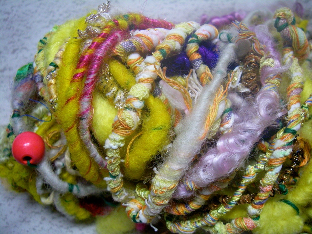 Corespun Party Yarn in Yellow and Gold by KnoxFarmFiber