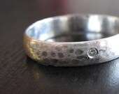 White Sparkle Diamond and Texture Ring