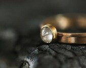 Rose Cut Diamond Ring in Recycled 22k & 14k Yellow Gold