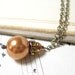 Topaz rhinestone necklace Swarovski mocha pearl brass chain