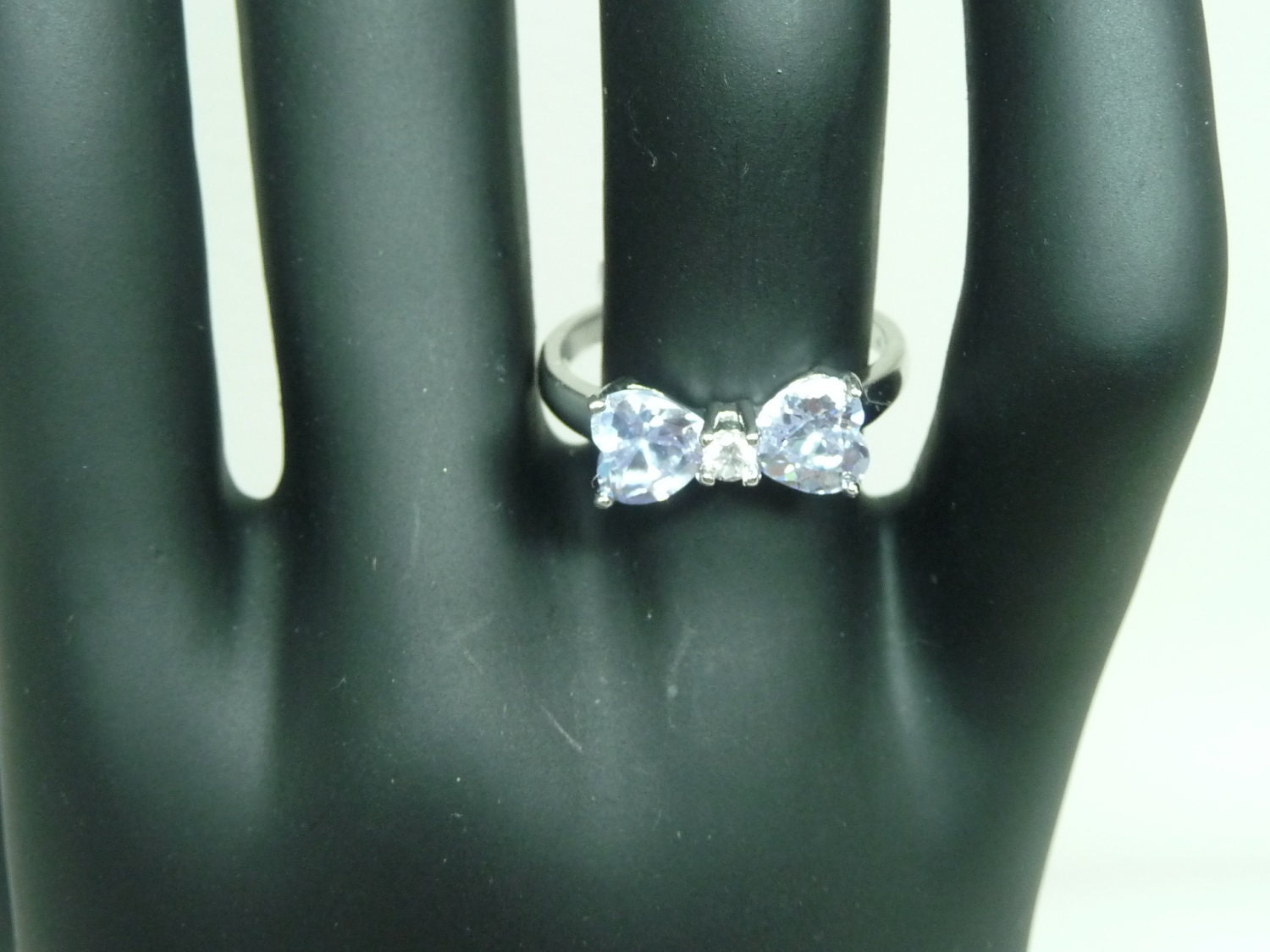 Amethyst heart shape 9k gold filled women ring US size 7