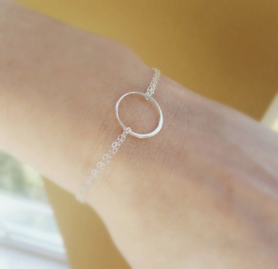 Karma bracelet, silver eternity bracelet, infinity bracelet, circle of