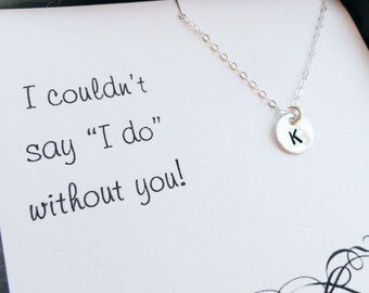 Bridesmaid Gifts, bridesmaid thank you cards with necklaces, thank you for being in my wedding, personalized be my bridesmaid cards