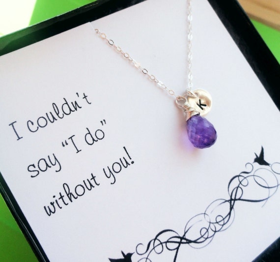 Be My Bridesmaid message Card & personalized necklace set, bridesmaid gifts, bridesmaid cards, ideas for asking bridesmaids