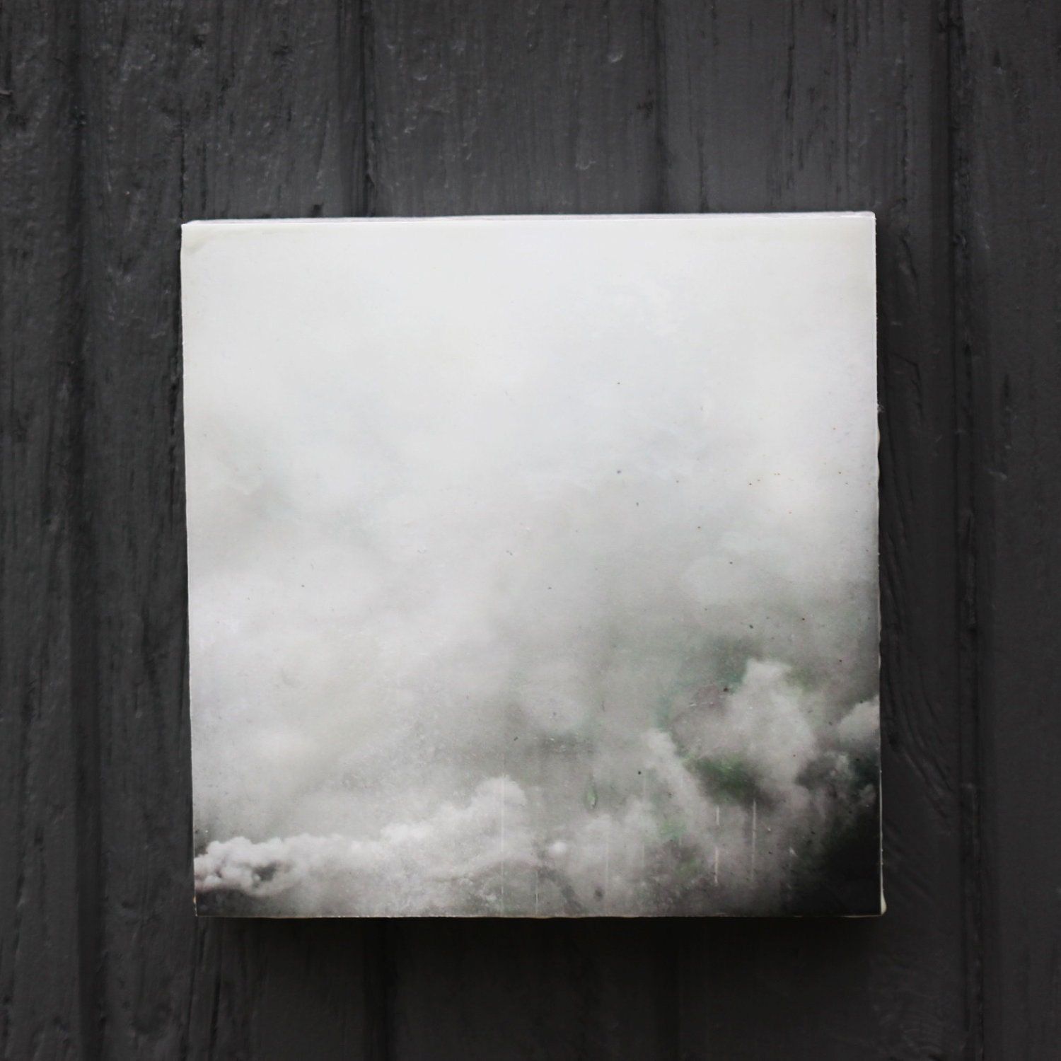 Clouds, Sky,Photography, Art, Limited Edition Encaustic Photograph Mounted on Panel, 6" - underabluesky