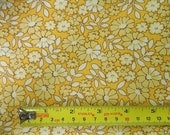 New Old Fashioned 1930s 40s Type Floral Quilt Fabric Cotton Yellow Vintage