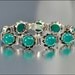 Art Deco Bracelet Chinese Silver Vintage Jewelry Chrysoprase Green 1930s