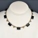 Art Deco Necklace Silver Marcasite Glass Geometric Vintage 1930s Jewelry Black