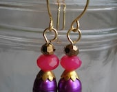 Purple Pearl Party Earrings
