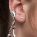 Silver Skull and Scimitar Ear Cuff