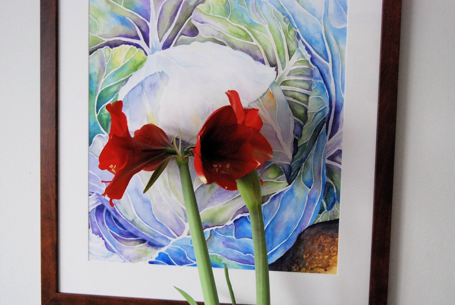 Watercolor Painting, Giclee print, Limited Edition Print 4/100, cabbage