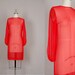vintage 1960s dress 60s dress silk sheer lipstick red cocktail