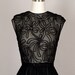 vintage 1950s dress 50s dress full skirt sheer black floral embroidered